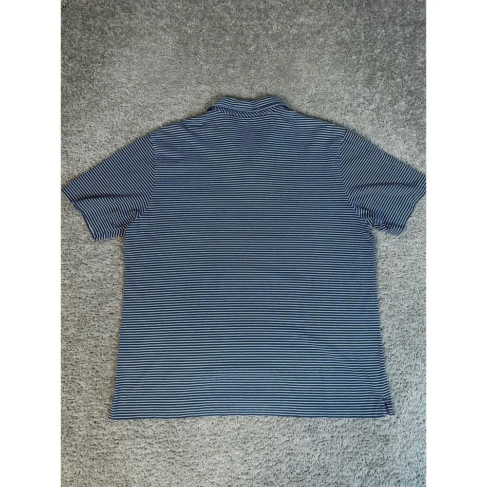 Vineyard Vines Polo Shirt Mens XL Blue Striped Short Sleeve 100% Pima Cotton